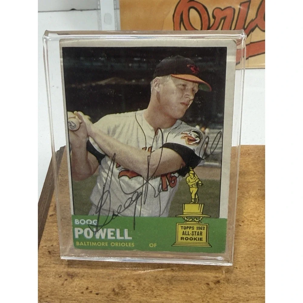 Baltimore Orioles Signed 1963 Topps Boog Powell + OAL Baseball + Mag Lot